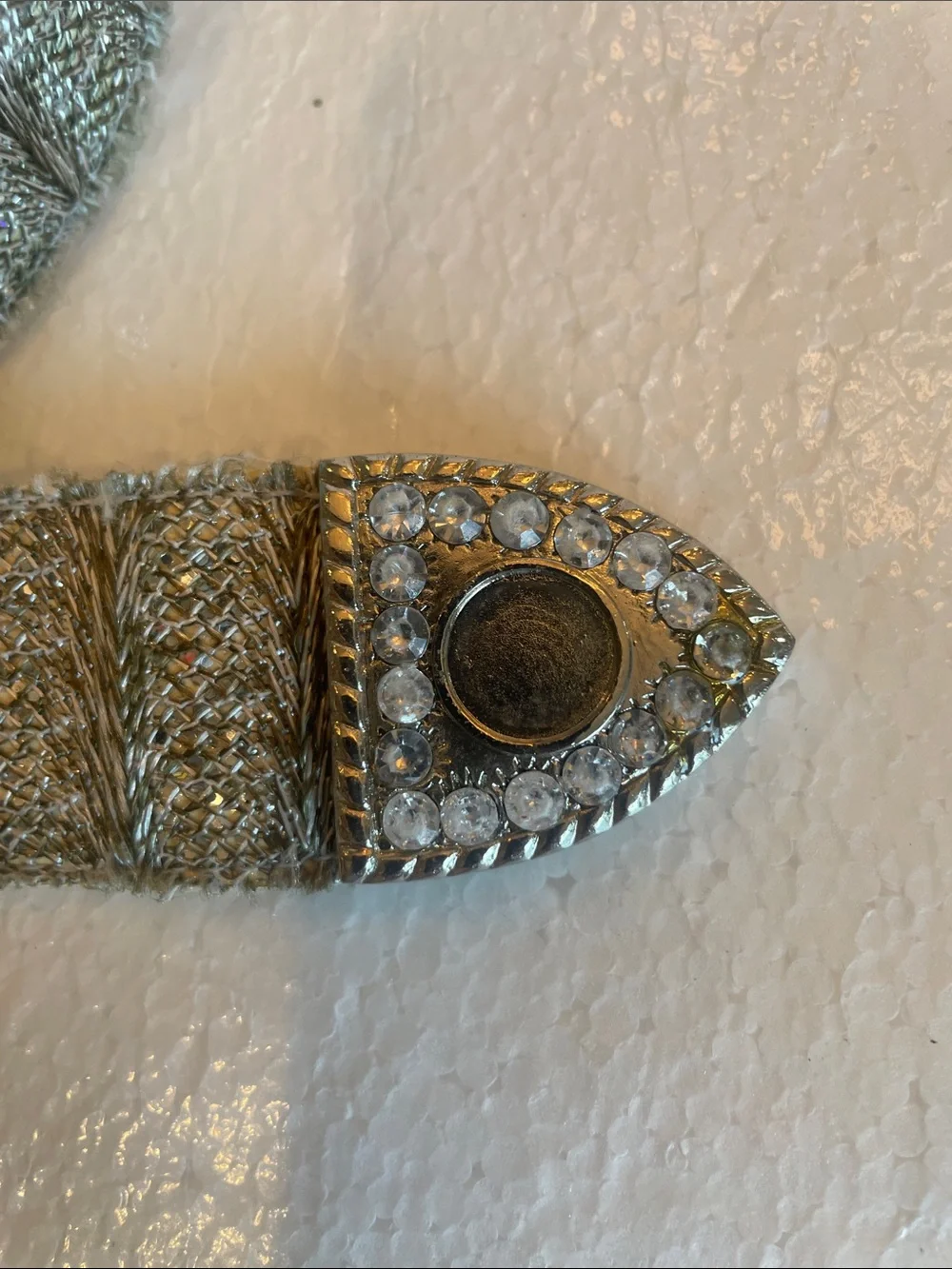 Vintage silver rhinestone western cowgirl metallic wide belt women’s